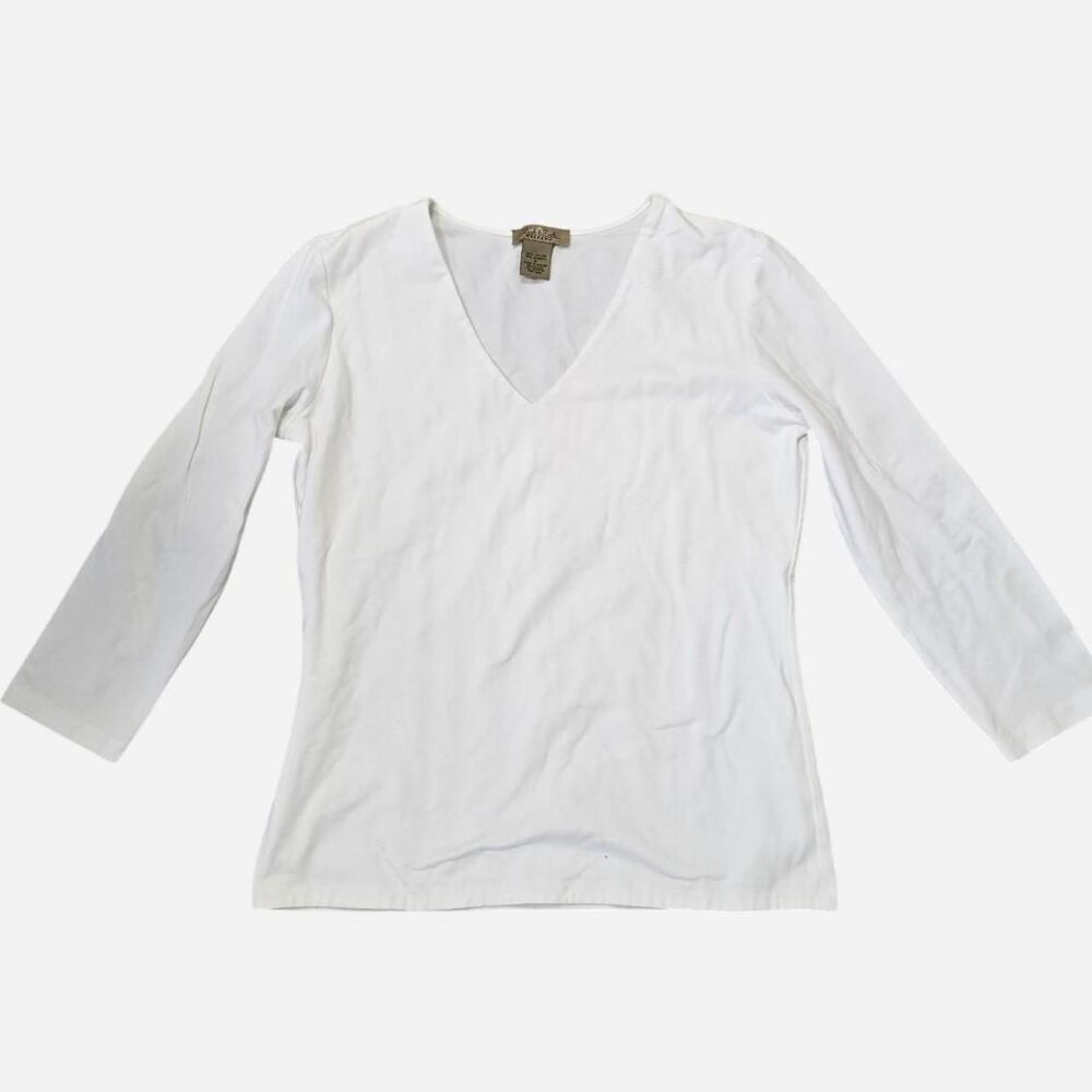 Peck & Peck Weekend women's Size Small White shirt Y2K double lined front